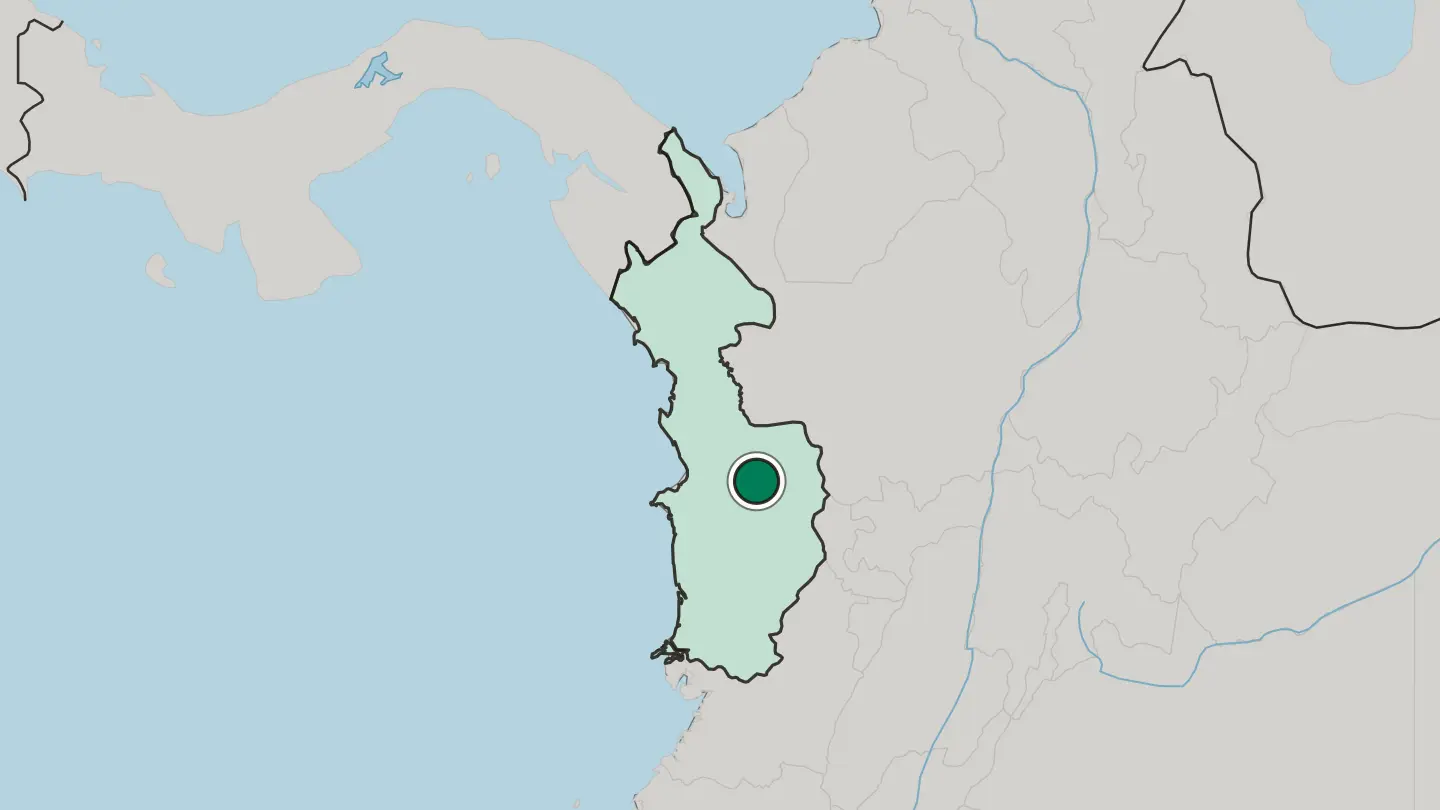 Map of Quibdó in Colombia