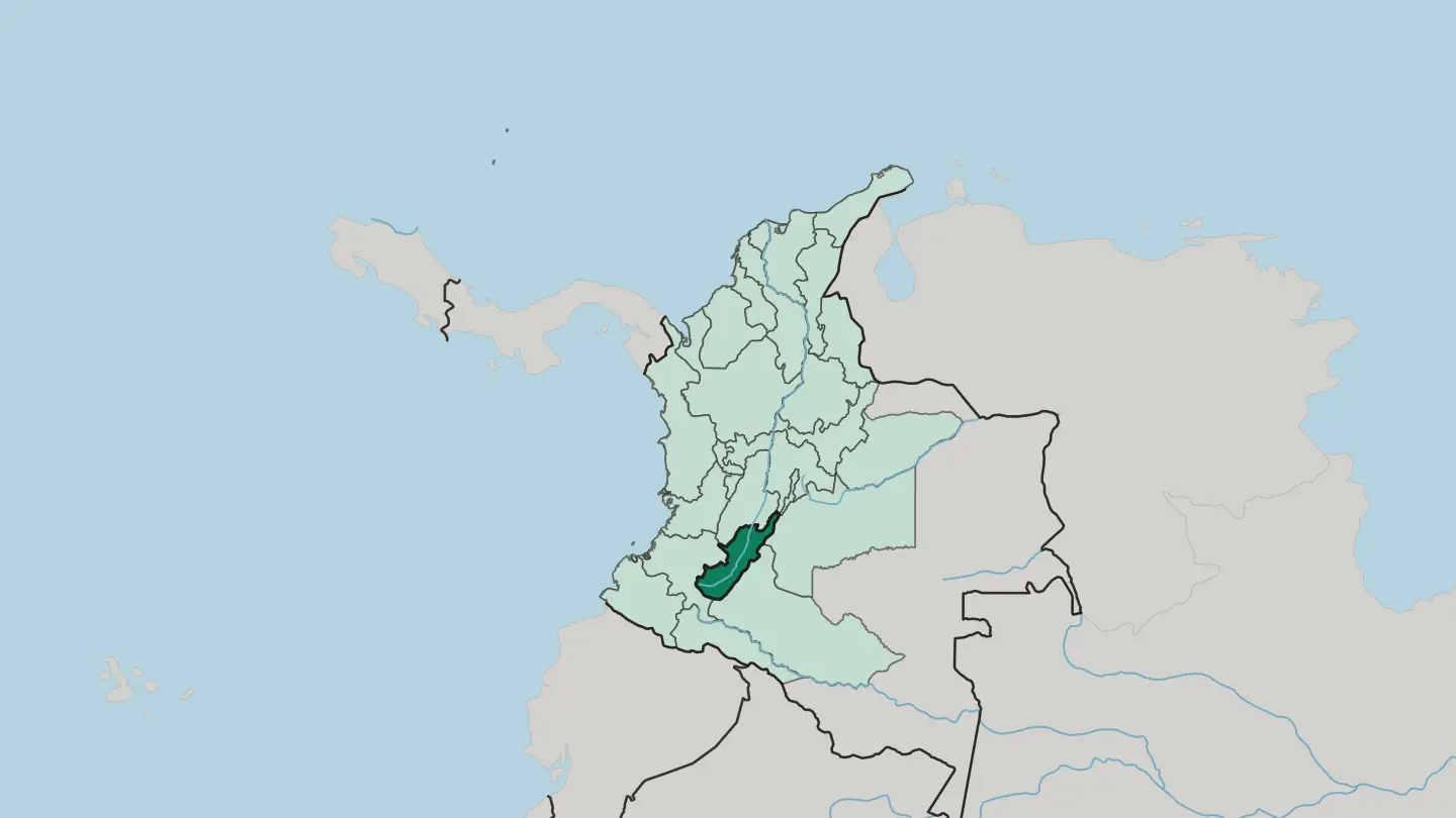 Map of Departamento del Huila in Colombia