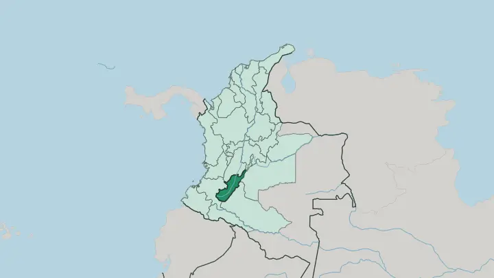 Map of Departamento del Huila in Colombia