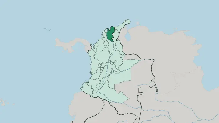 Map of Departamento del Magdalena in Colombia