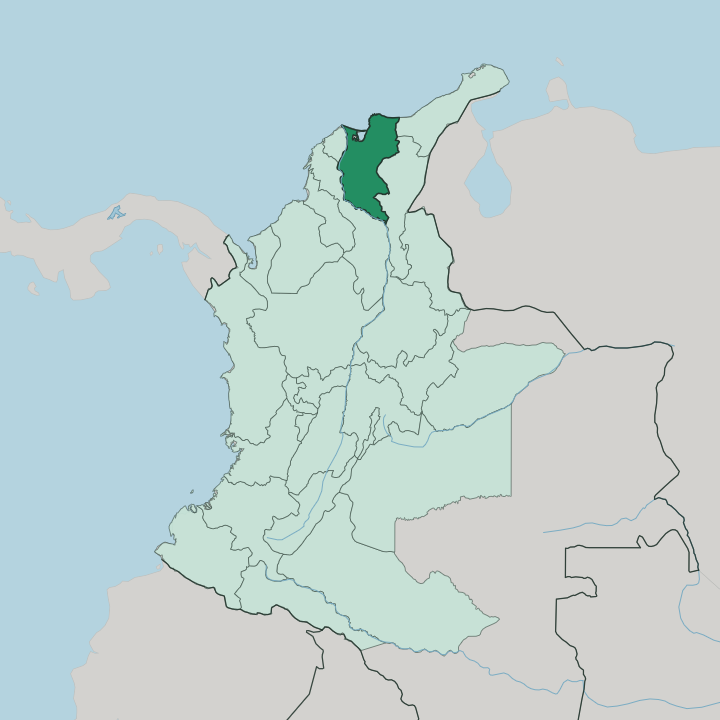 Map showing Departamento del Magdalena — In Colombia