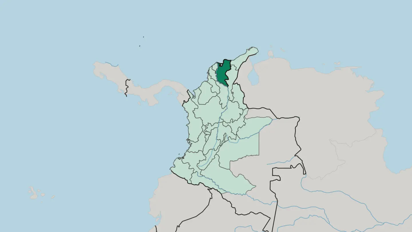 Map of Departamento del Magdalena in Colombia