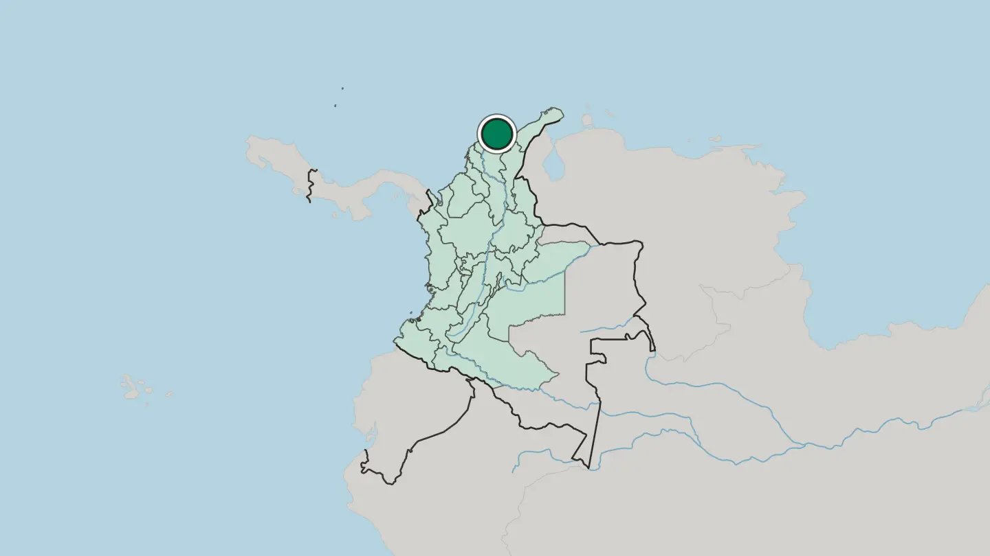 Map of Santa Marta in Colombia