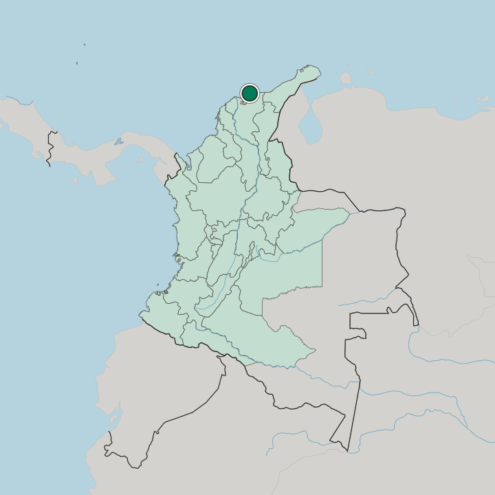 Map showing Santa Marta — In Colombia