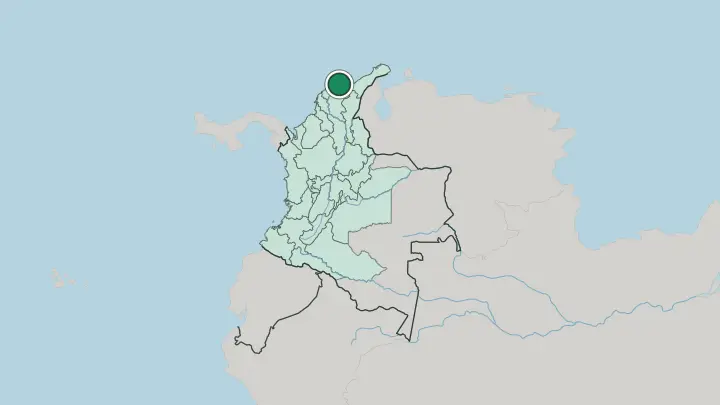 Map of Santa Marta in Colombia