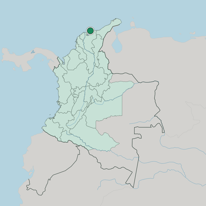 Map showing Santa Marta — In Colombia