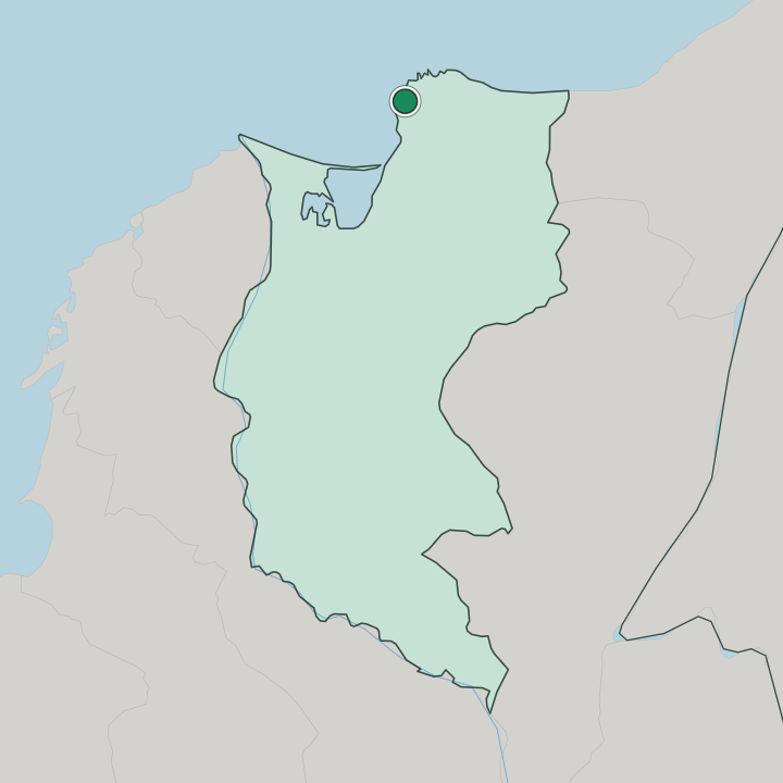 Map showing Santa Marta — In Departamento del Magdalena