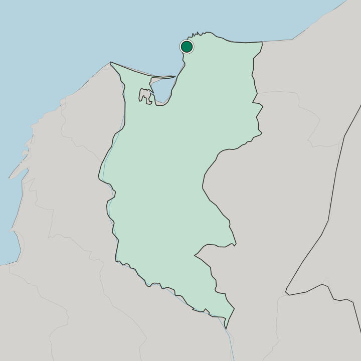 Map showing Santa Marta — In Departamento del Magdalena