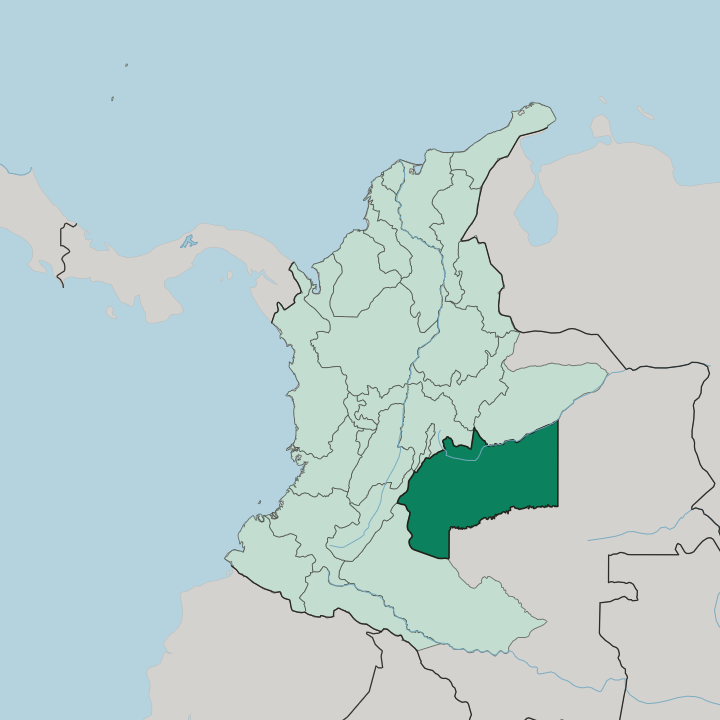 Map showing Departamento del Meta — In Colombia