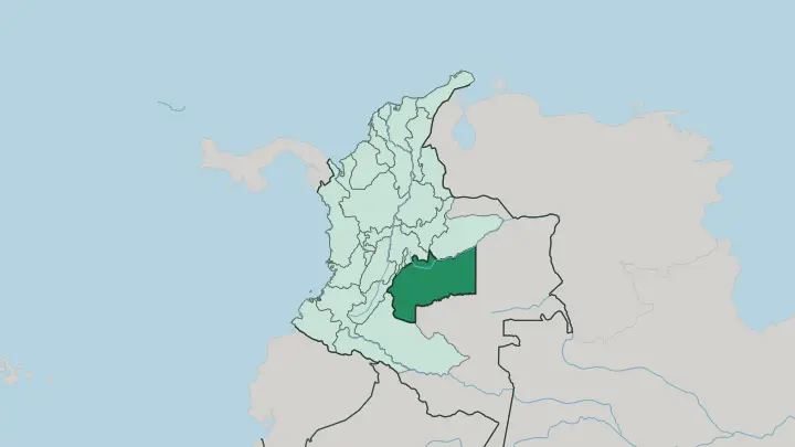 Map of Departamento del Meta in Colombia