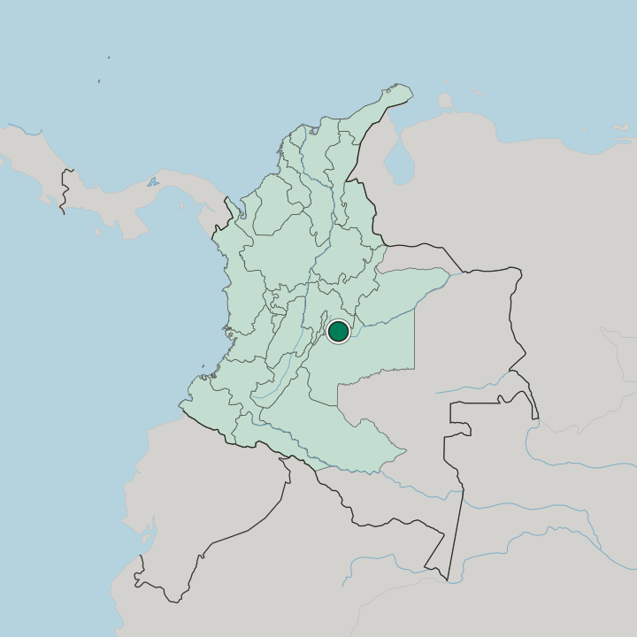 Map showing Villavicencio — In Colombia
