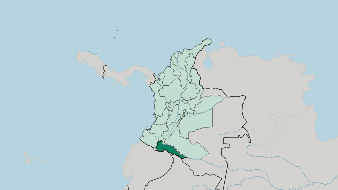 Map of Departamento del Putumayo in Colombia