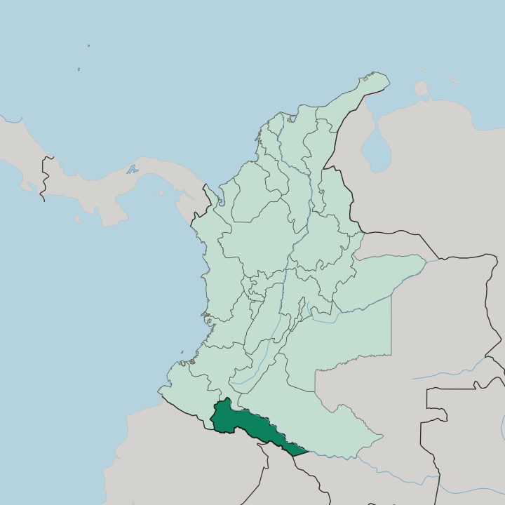 Map showing Departamento del Putumayo — In Colombia