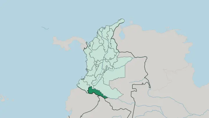 Map of Departamento del Putumayo in Colombia