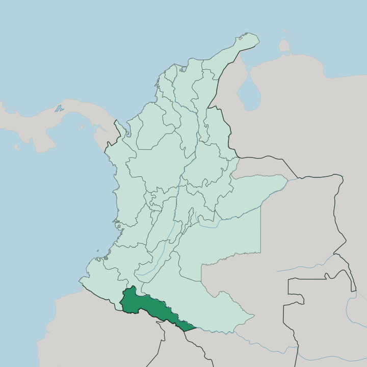 Map showing Departamento del Putumayo — In Colombia