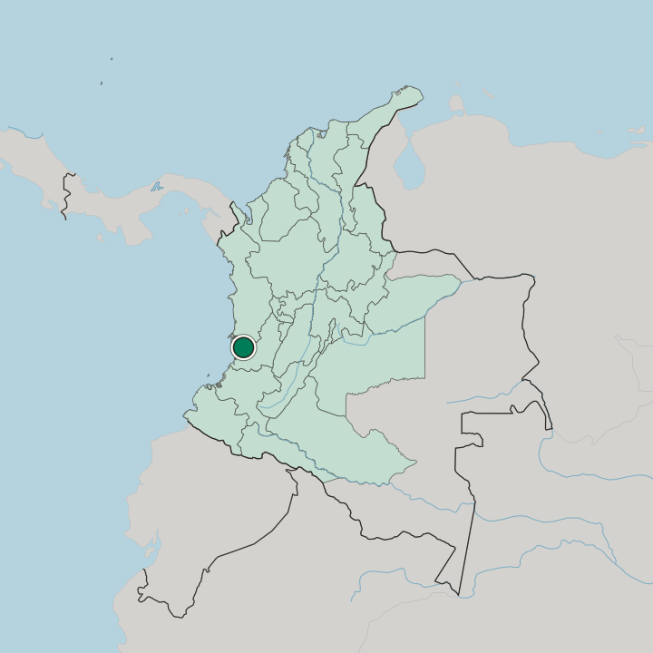 Map showing Buenaventura — In Colombia