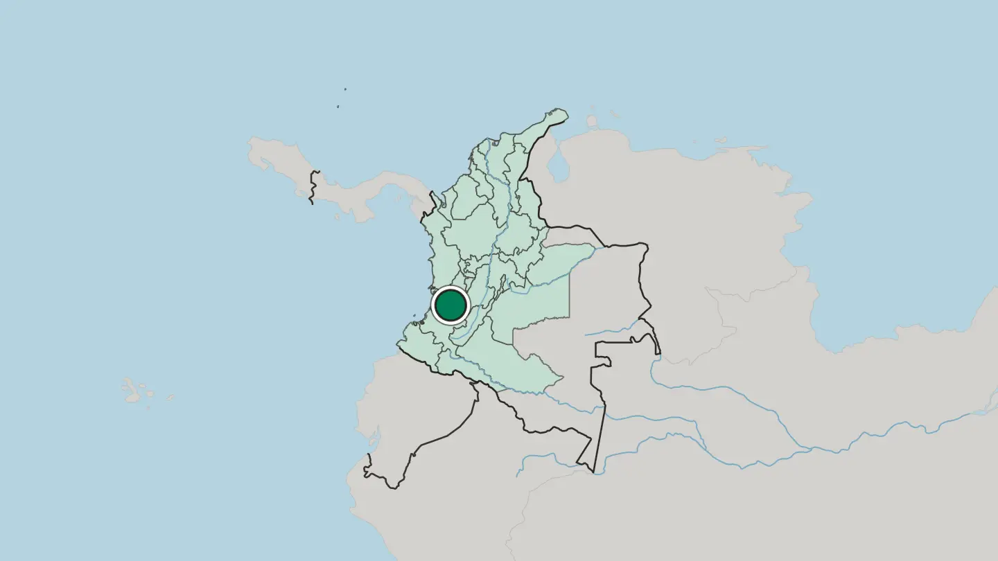 Map of Cali in Colombia