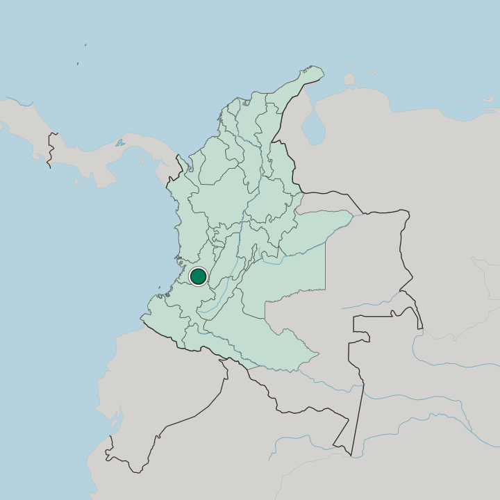 Map showing Cali — In Colombia