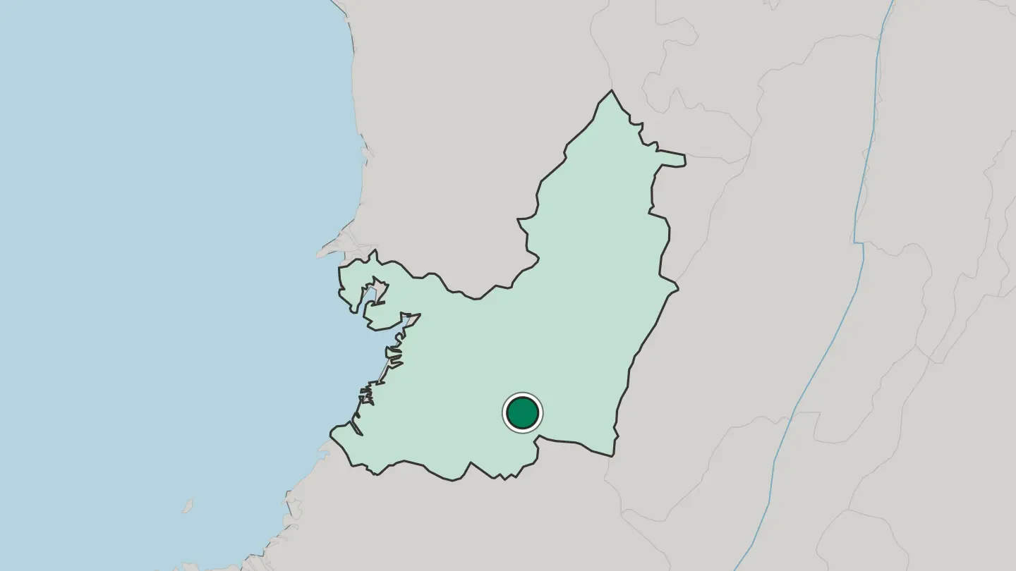 Map of Cali in Colombia