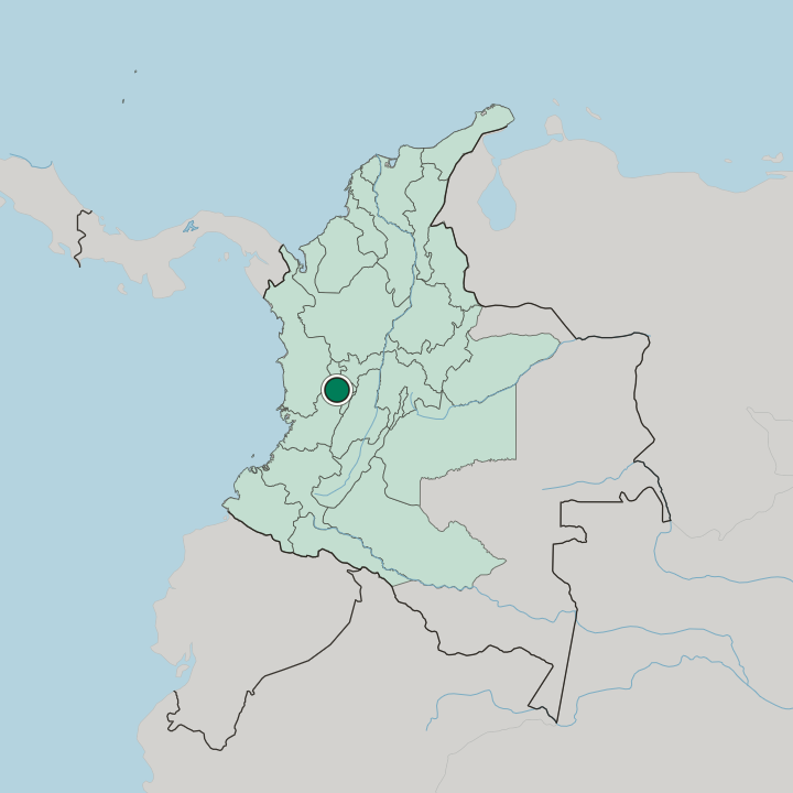 Map showing Cartago — In Colombia