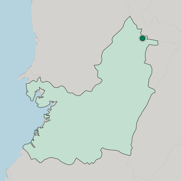 Map showing Cartago — In Departamento del Valle del Cauca