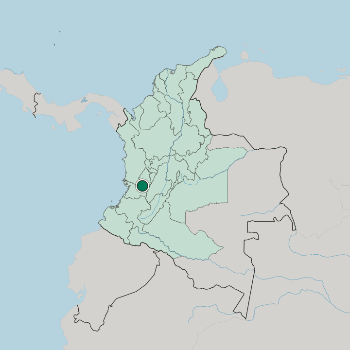 Map showing Guadalajara de Buga — In Colombia