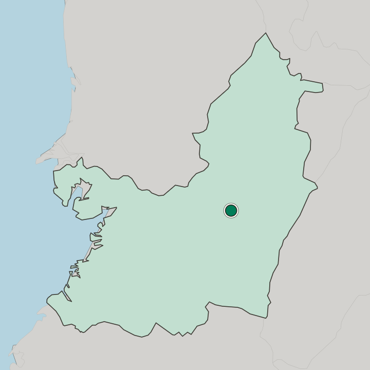 Map showing Guadalajara de Buga — In Departamento del Valle del Cauca