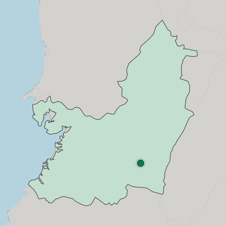 Map showing Palmira — In Departamento del Valle del Cauca