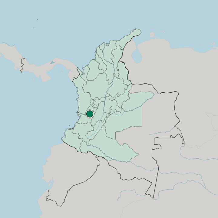Map showing Tuluá — In Colombia