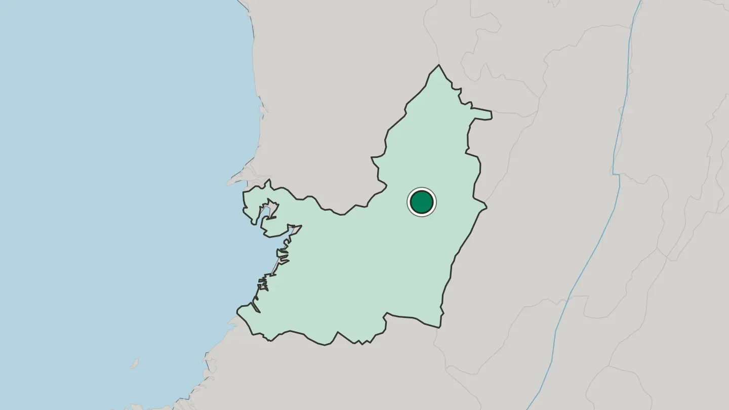 Map of Tuluá in Colombia