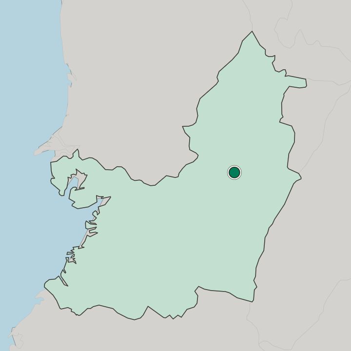 Map showing Tuluá — In Departamento del Valle del Cauca