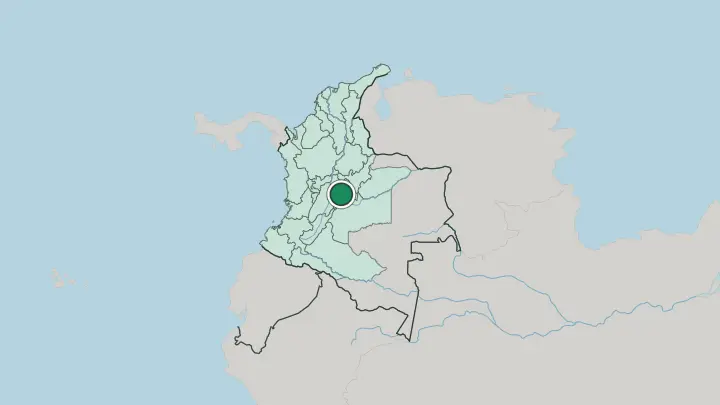 Map of Bogotá in Colombia