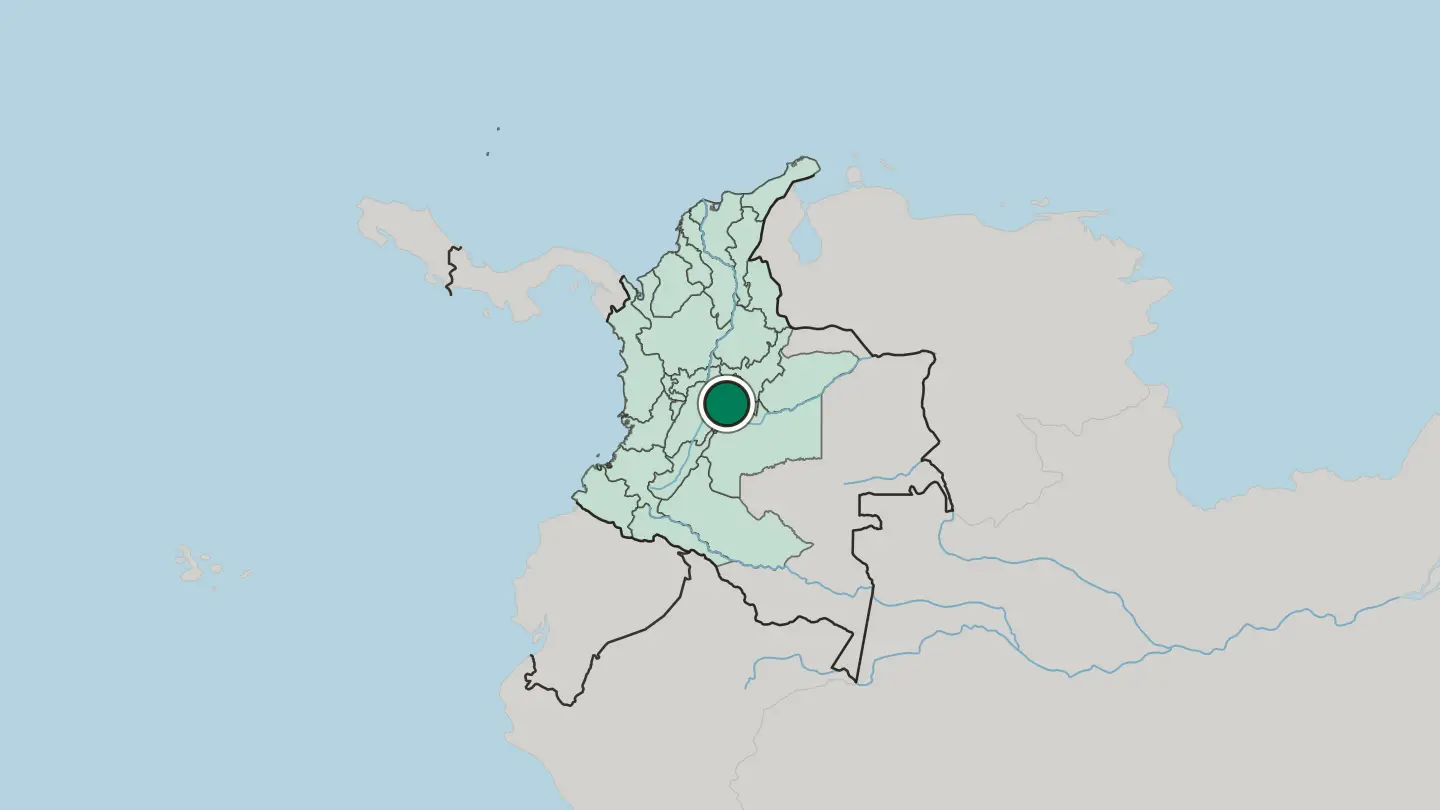 Map of Bogotá in Colombia