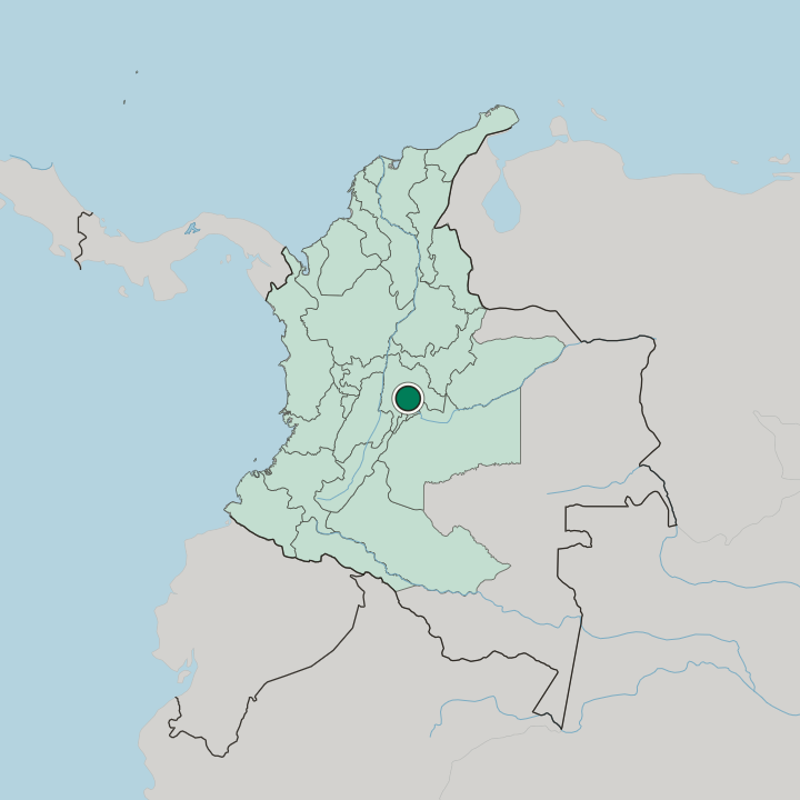 Map showing Ciudad Bolívar — In Colombia