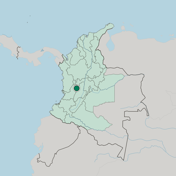 Map showing Armenia — In Colombia
