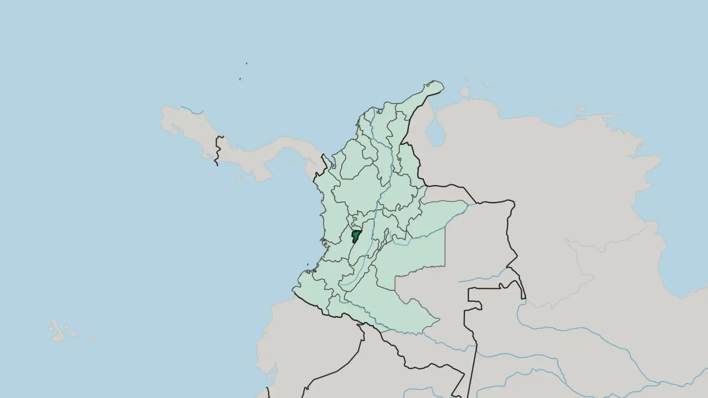 Map of Quindío Department in Colombia
