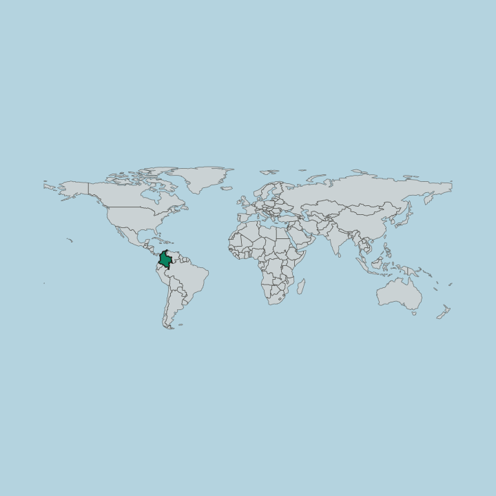 Map showing Colombia — Worldwide