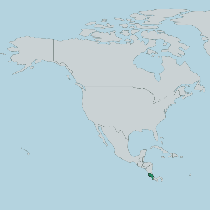 Map showing Costa Rica — In North America