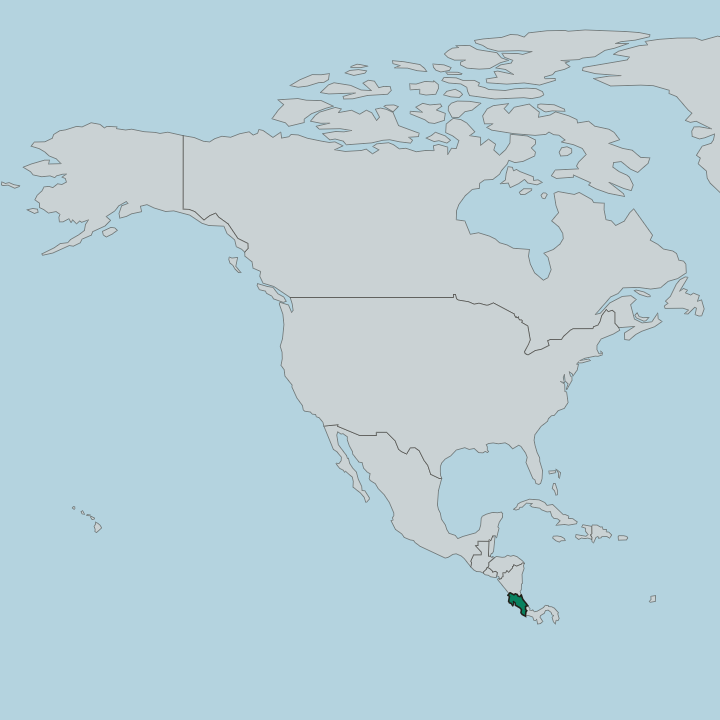 Map showing Costa Rica — In North America