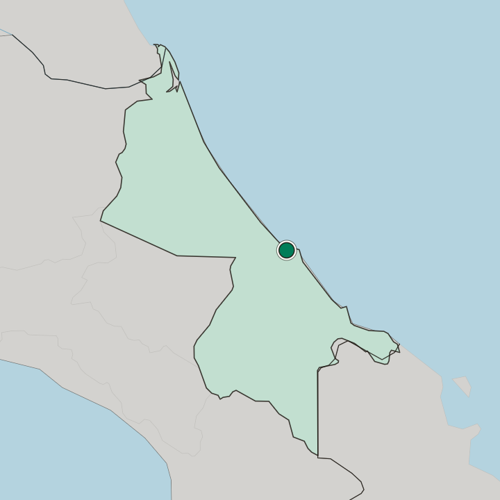 Map showing Limón — In Provincia de Limón
