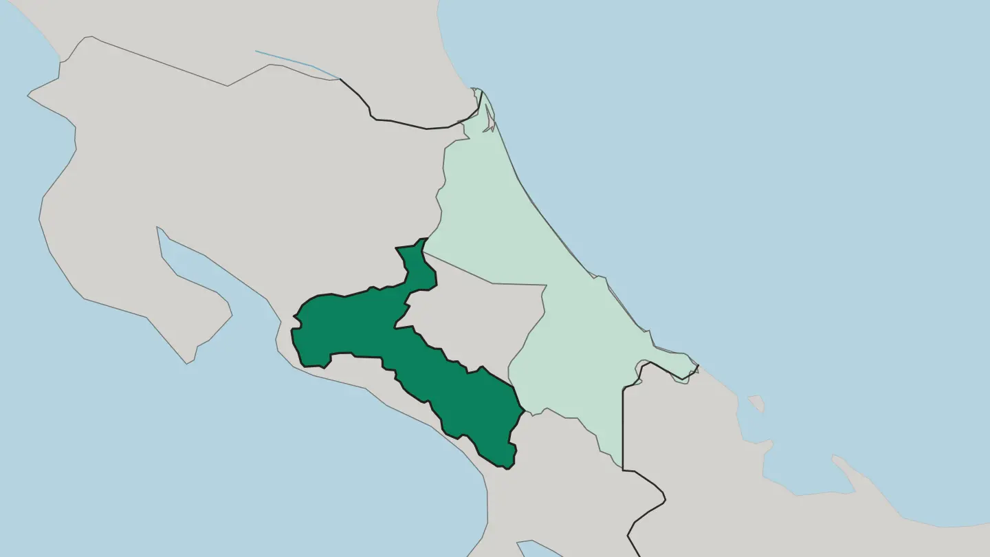 Map of Provincia de San José in Costa Rica