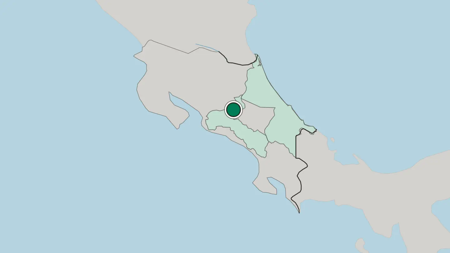 Map of San José in Costa Rica