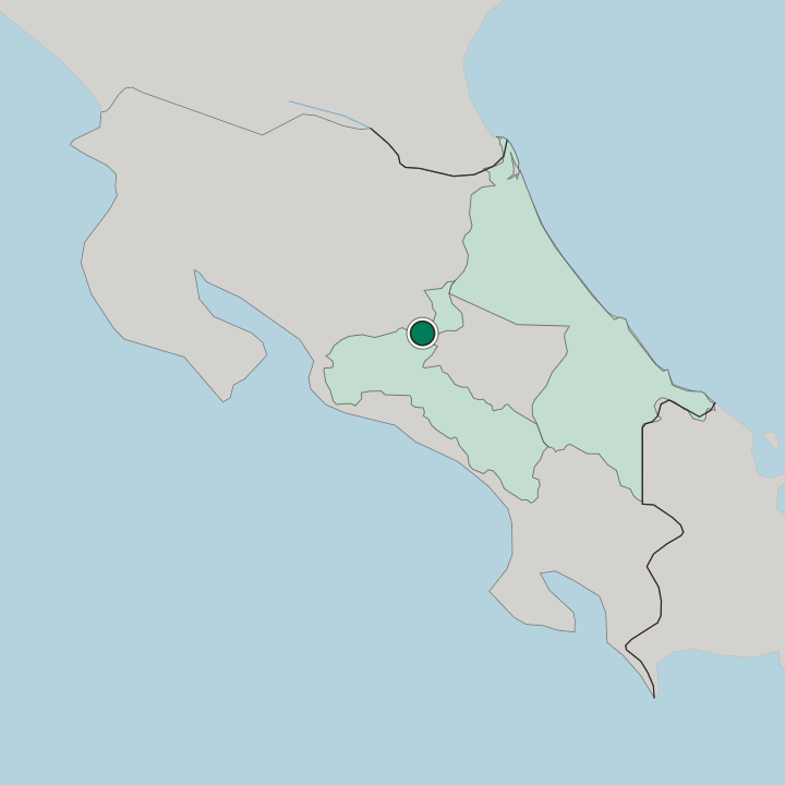 Map showing San José — In Costa Rica