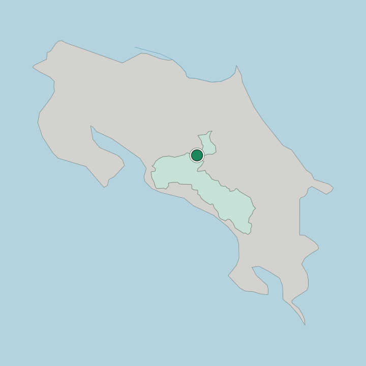 Map showing San José — In Costa Rica