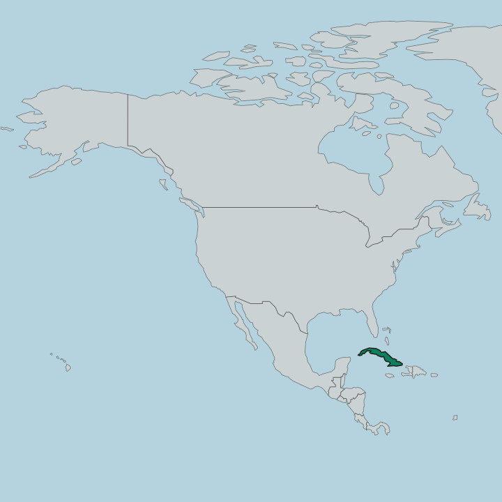 Map showing Cuba — In North America