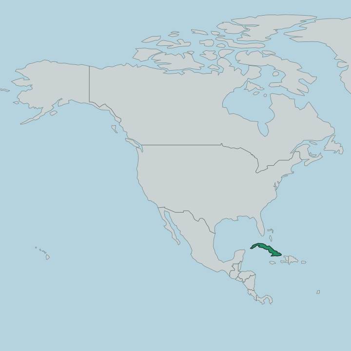 Map showing Cuba — In North America