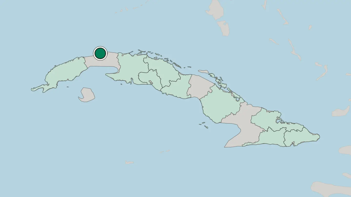 Map of Havana in Cuba
