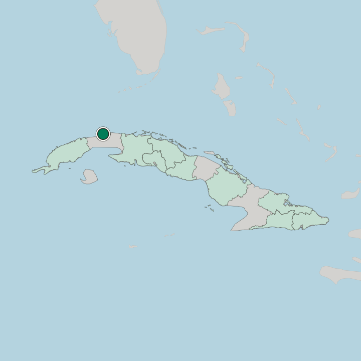 Map showing Havana — In Cuba