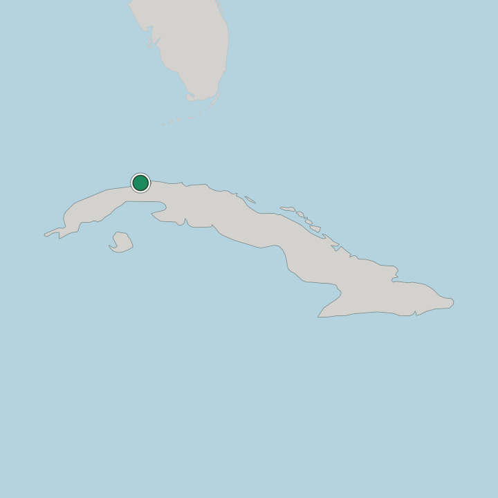 Map showing Havana — In Cuba