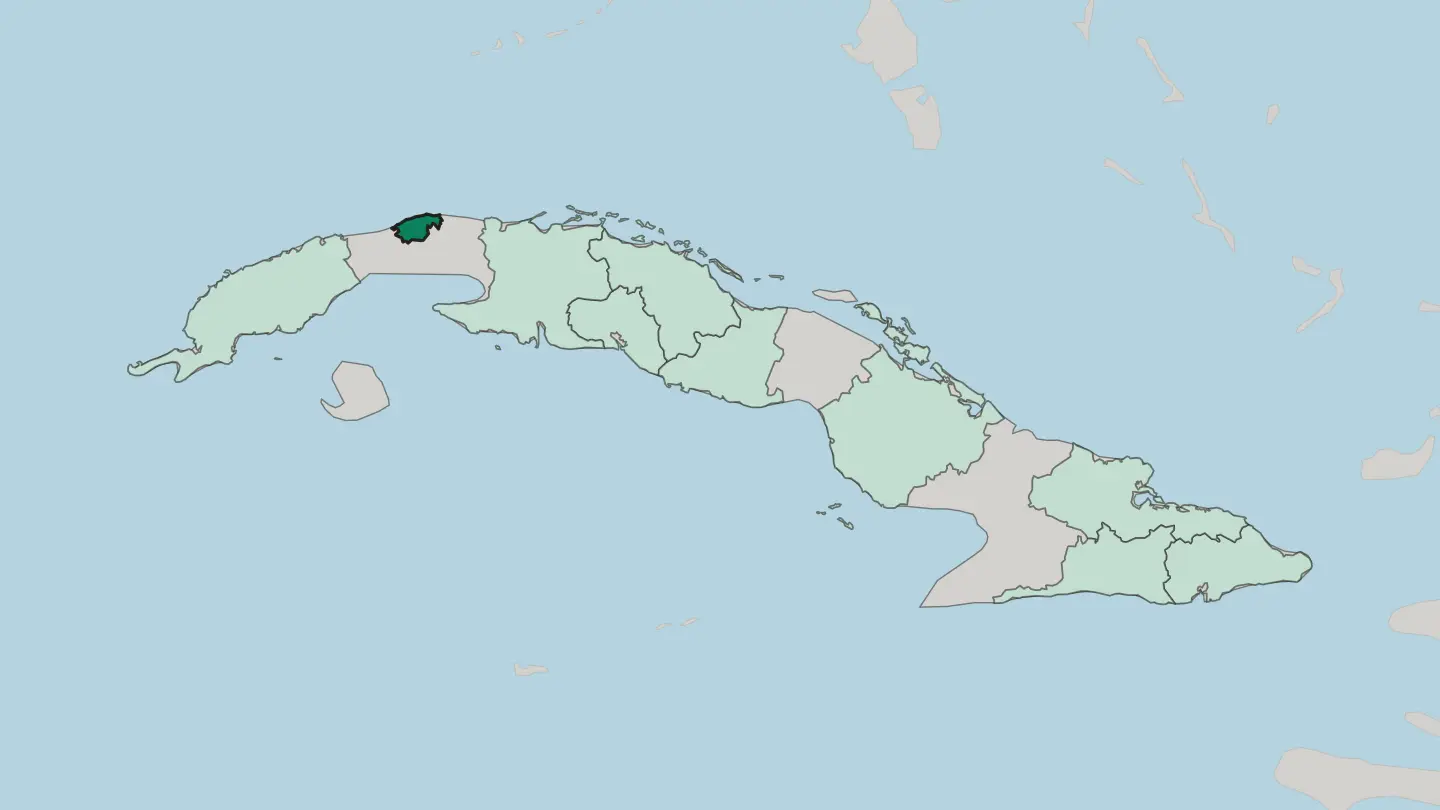 Map of La Habana in Cuba